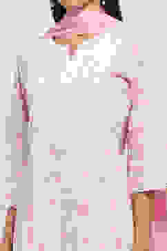 Pink Cotton Printed Straight Suit Set image number 1