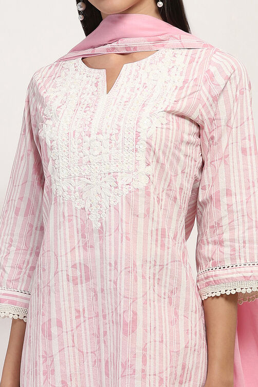 Blue Cotton Straight Set image number 1