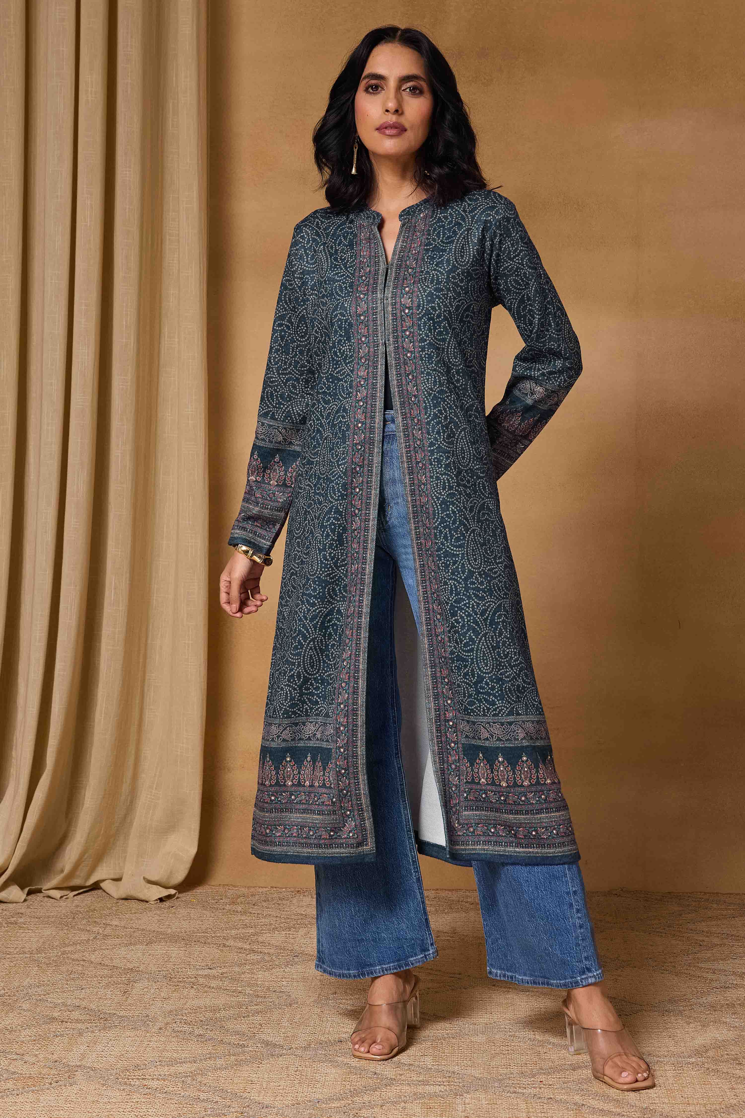 Indigo Polyester Regular Printed Cape image number 6