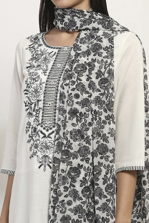 White Viscose Straight SET image number 1