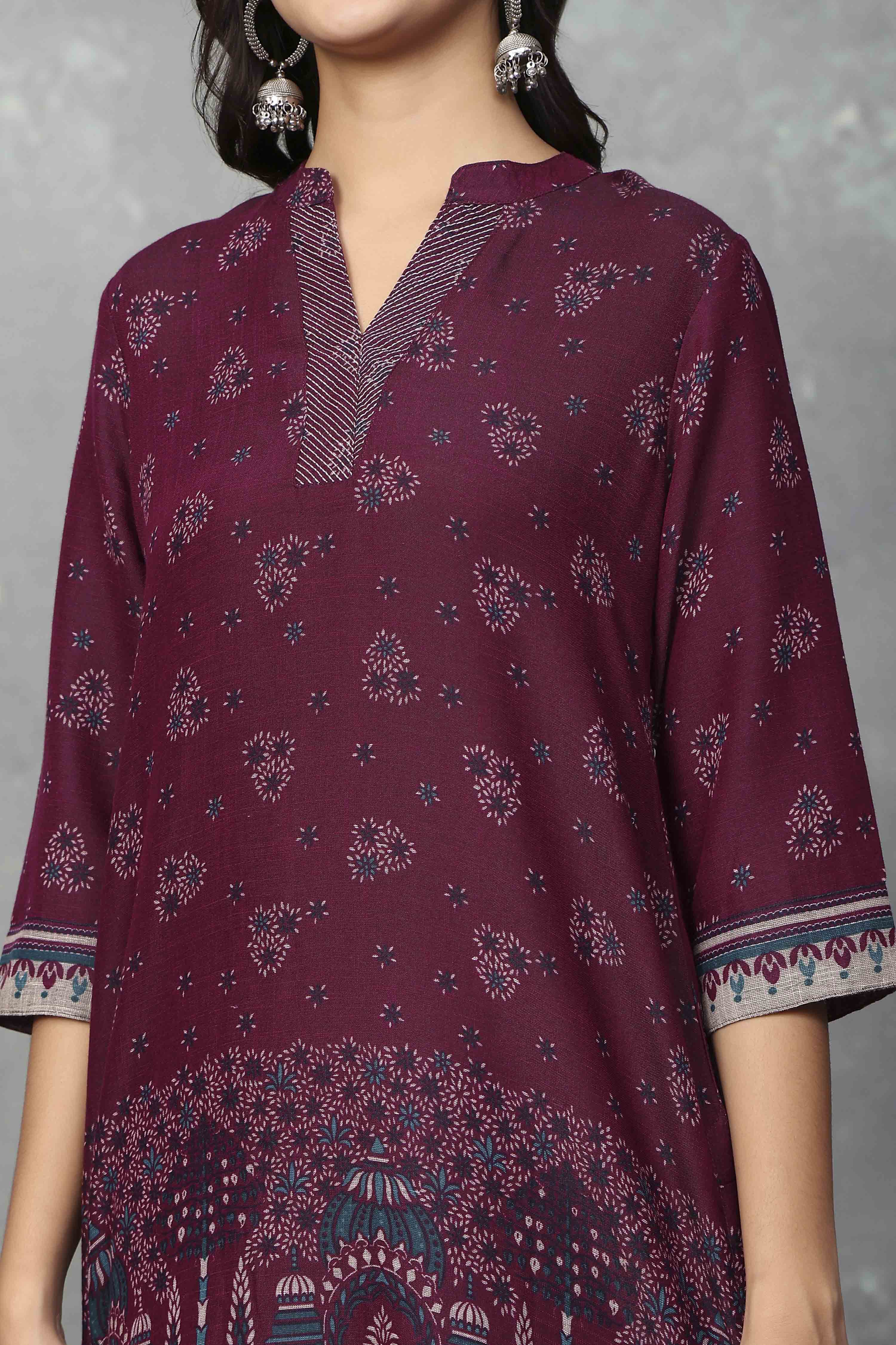 Green Viscose Polyester Viscose Rayon Kurta Pants Set image number 1