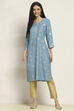 Blue Viscose Rayon Printed Straight Kurta image number 5