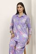 Purple Cotton Blend Cotton Flex Kurta Pants Set image number 7