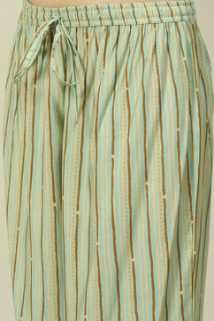 Light Blue Cotton Blend Woven Straight Kurta Suit Set image number 2
