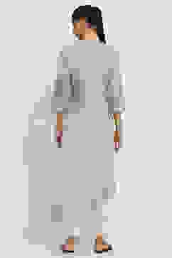 Sage Green Floral Straight Kurta image number 3