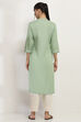 Sage Green Floral Straight Kurta image number 3