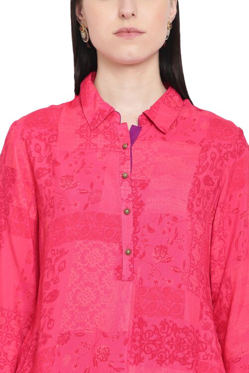 Pink Viscose Straight Kurta image number 1