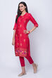 Pink Viscose Straight Kurta image number 3