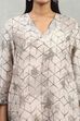 Blue Viscose Blend Printed A-Line Kurta Pants Set image number 1