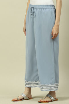 Blue Cotton Blend Palazzo image number 1