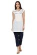 Beige Straight Cotton Indie Top image number 4