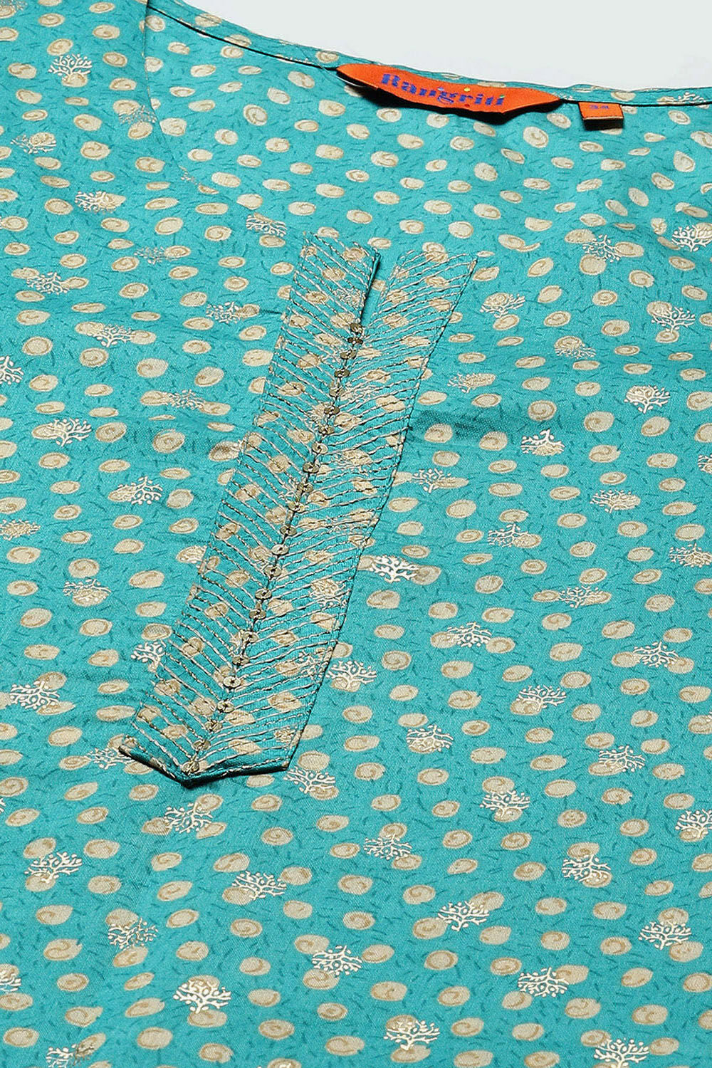 Yellow LIVA Straight Printed Kurta image number 1