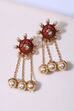 Red Metal Brass Earring image number 1