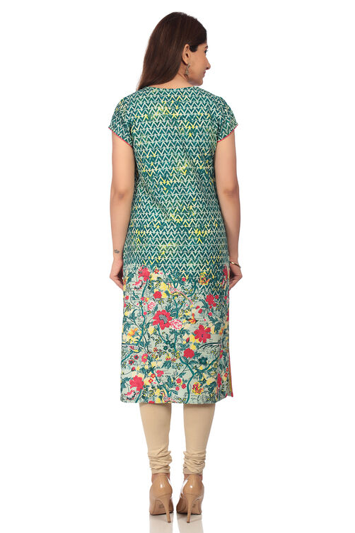 Mint Green Straight Viscose Rayon Indie Top image number 4