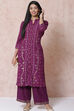 Purple LIVA Straight Kurta image number 4