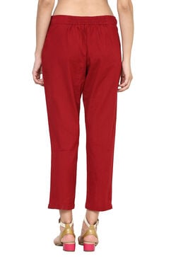 Maroon Cotton Pants image number 4