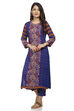 Blue Straight Viscose Kurta image number 3