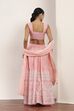 Pink Polyester Kalidar Lehenga Set image number 4
