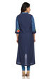 Blue A Line High Low Cotton Kurta image number 4