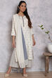 Ecru Cotton Straight Suit Set image number 0