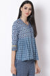 Indigo Cotton Flared Indie Top image number 4