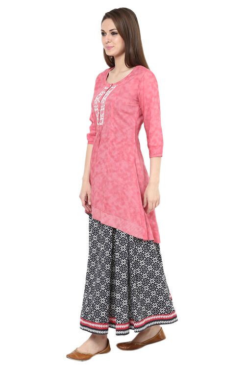 Pink Straight Cotton Indie Top image number 3