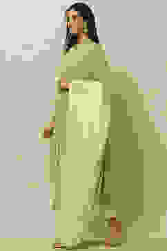 Green Poly Chiffon Printed Kurta & Pants Suit Set image number 4