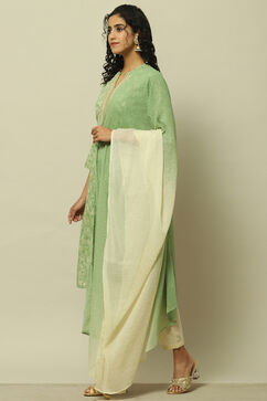 Green Poly Chiffon Straight Suit Set image number 4