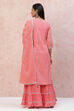 Peach Cotton Lurex Straight Suit Set image number 6