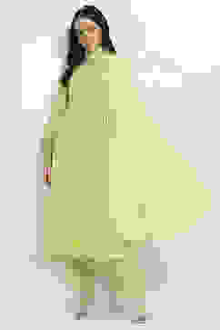 Lime Green Viscose Rayon Flared Set image number 0