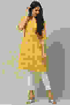 Yellow Rayon Staight Kurta image number 0