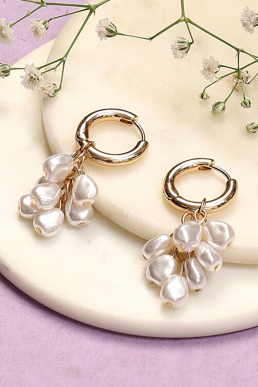 White Alloy Earrings image number 2