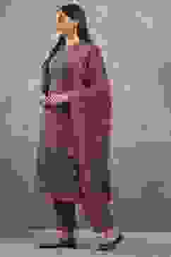 Pink Polyester Printed Straight Suit Set image number 3