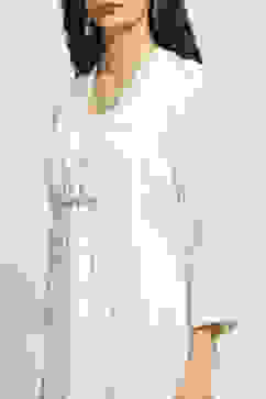 White Printed Flared Kurta image number 1