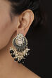 Black Metal Brass Earrings image number 1
