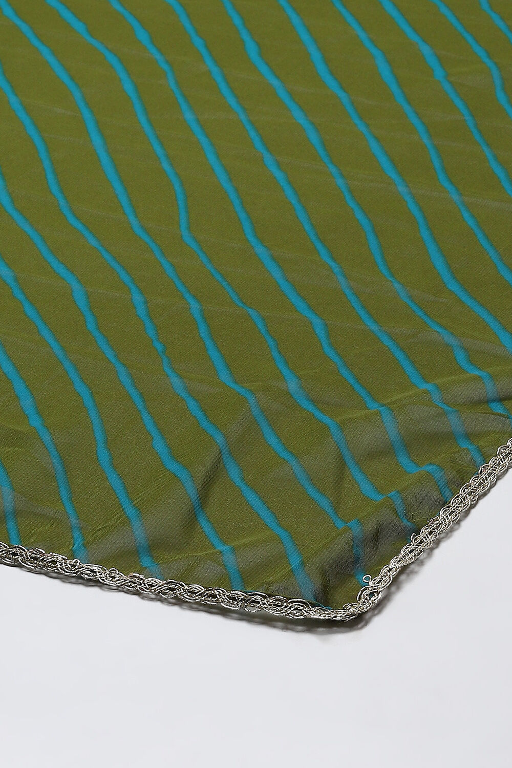 Green Viscose Gathered Printed Kurta Sharara Suit Set image number 3