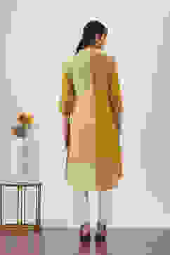 Yellow Cotton Straight Kurtas image number 3