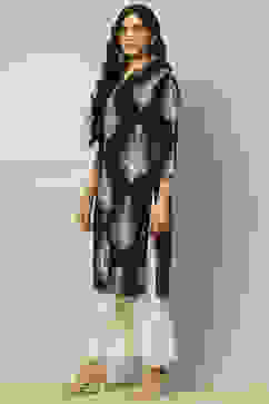 Black Printed Straight Kurta image number 2