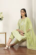 Yellow Viscose Polyester Straight Suit Sets image number 0