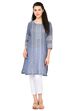 Blue Straight Chambray Kurta image number 0