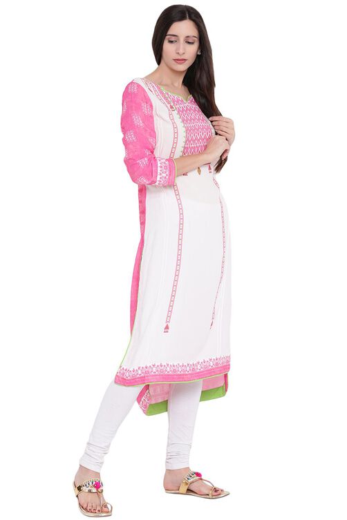 White Rayon Straight Kurta image number 2