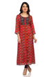 Rust Straight Viscose Kurta image number 0