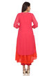Pink Flared Polyester Kurta image number 5