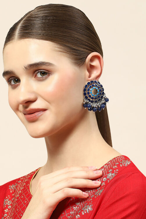 Blue Brass Earrings image number 1