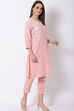 Peach Cotton Straight Kurta image number 3