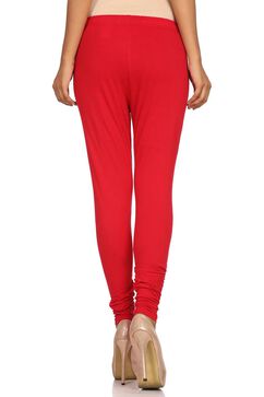 Red Cotton Leggings image number 3