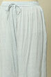 White and Blue Viscose Striped Straight Fit Palazzo image number 1