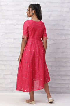 Pink Polyester Chanderi Kalidar Dress image number 5