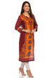 Wine Straight Cotton Kurta image number 1