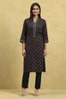 Brown Viscose Blend Printed Straight Kurta Pants Set image number 6